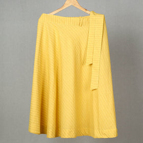 Yellow - jacquard cotton wrap around skirt 23 - handcrafted