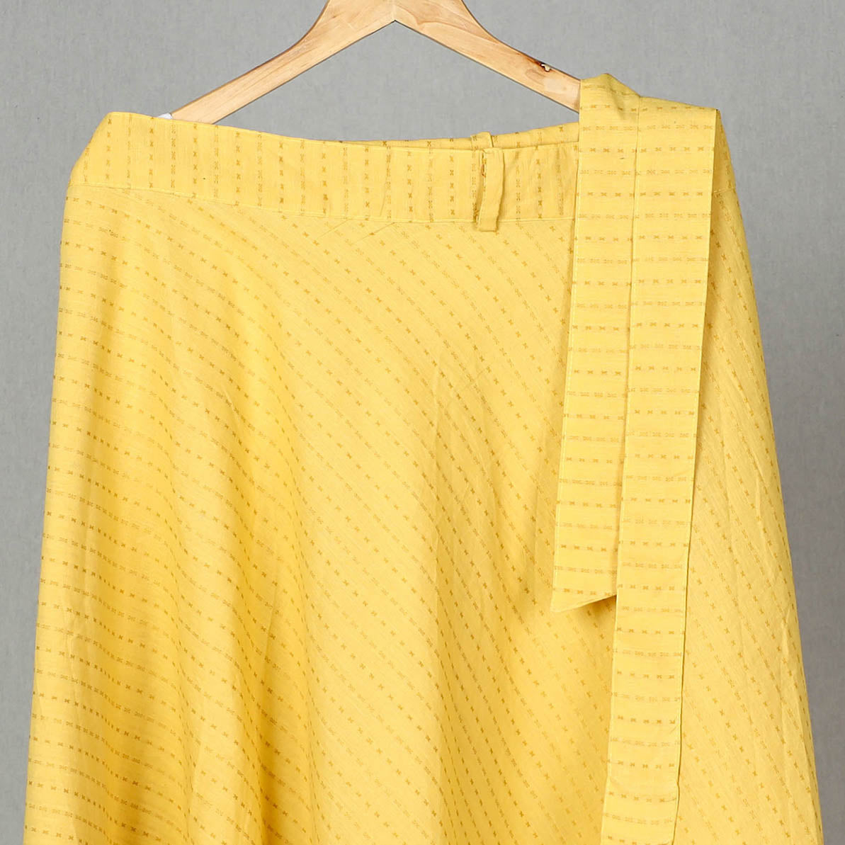 Yellow - jacquard cotton wrap around skirt 23 - handcrafted