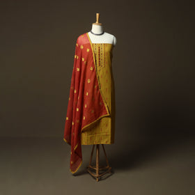 Jacquard embroidered cotton 3pc unstitched dress material
