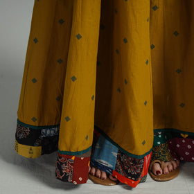 Yellow Jacquard Patchwork 24 Kali Cotton Long Skirt 