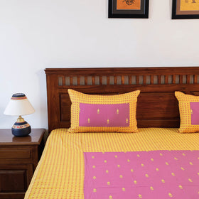 Buy Jacquard Cotton Double Bed Cover with Pillow Covers l iTokri.com