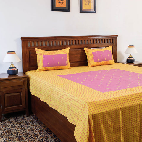 Buy Jacquard Cotton Double Bed Cover with Pillow Covers l iTokri.com