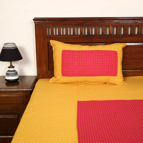 Yellow - jacquard patchwork cotton double bed cover