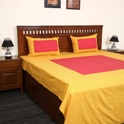 Yellow - jacquard patchwork cotton double bed cover