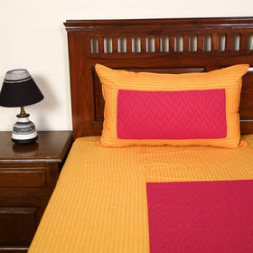Yellow - jacquard patchwork cotton double bed cover