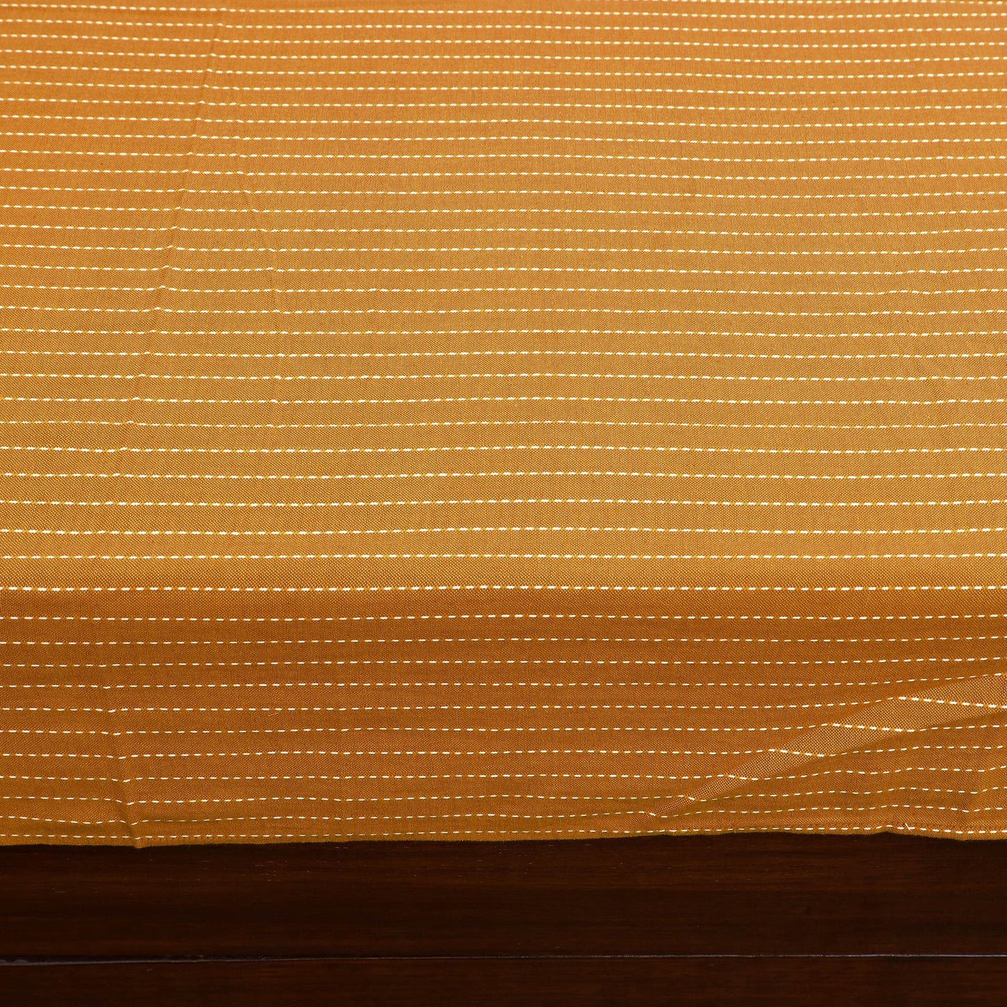 Yellow Jacquard with Sanganeri Patch Cotton Bedsheet Set