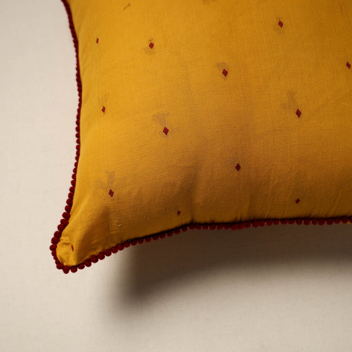 Jacquard weave cotton cushion cover 03 - handcrafted