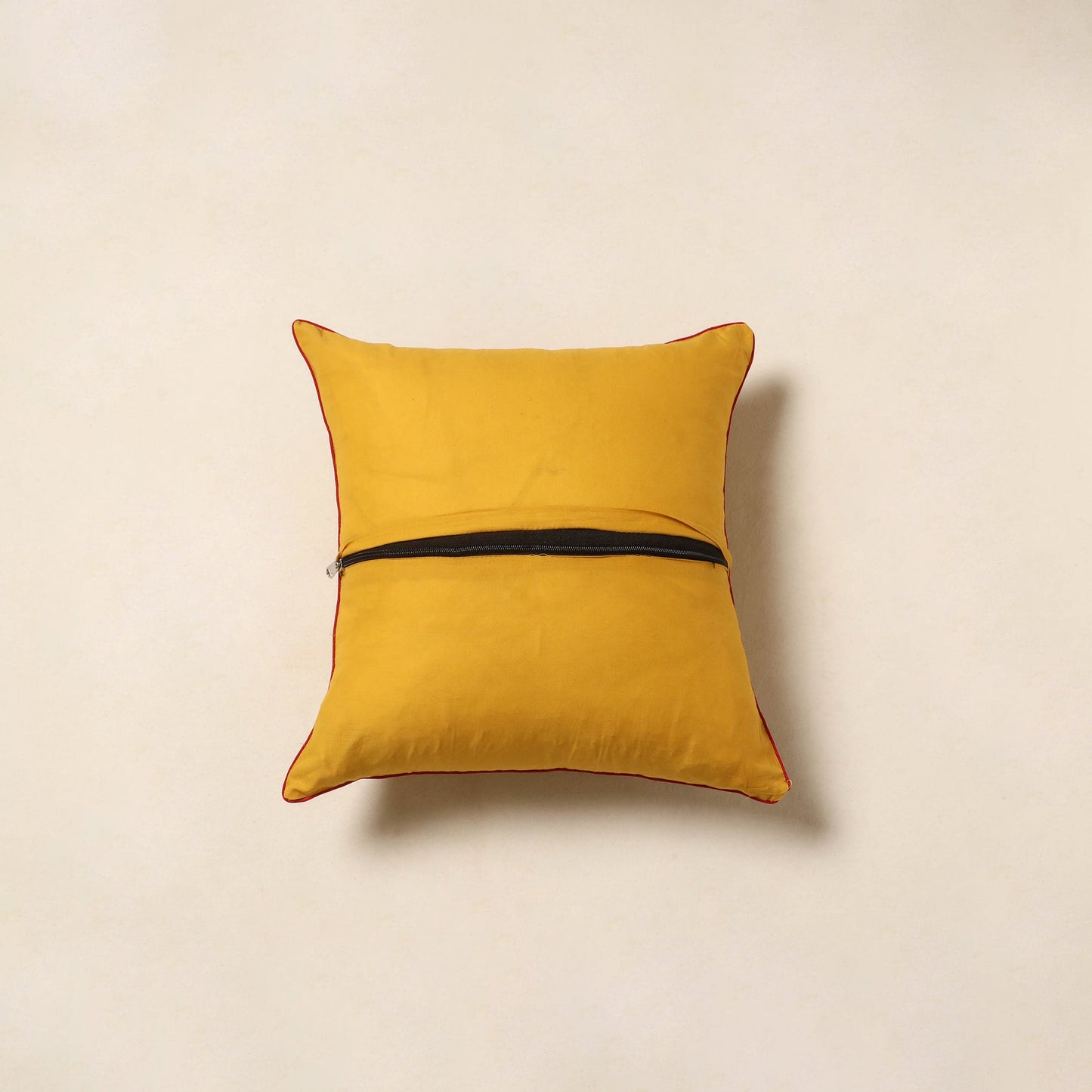 Yellow - jacquard weave cotton cushion cover 12
