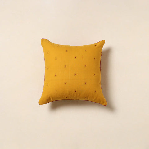 Yellow - jacquard weave cotton cushion cover 62