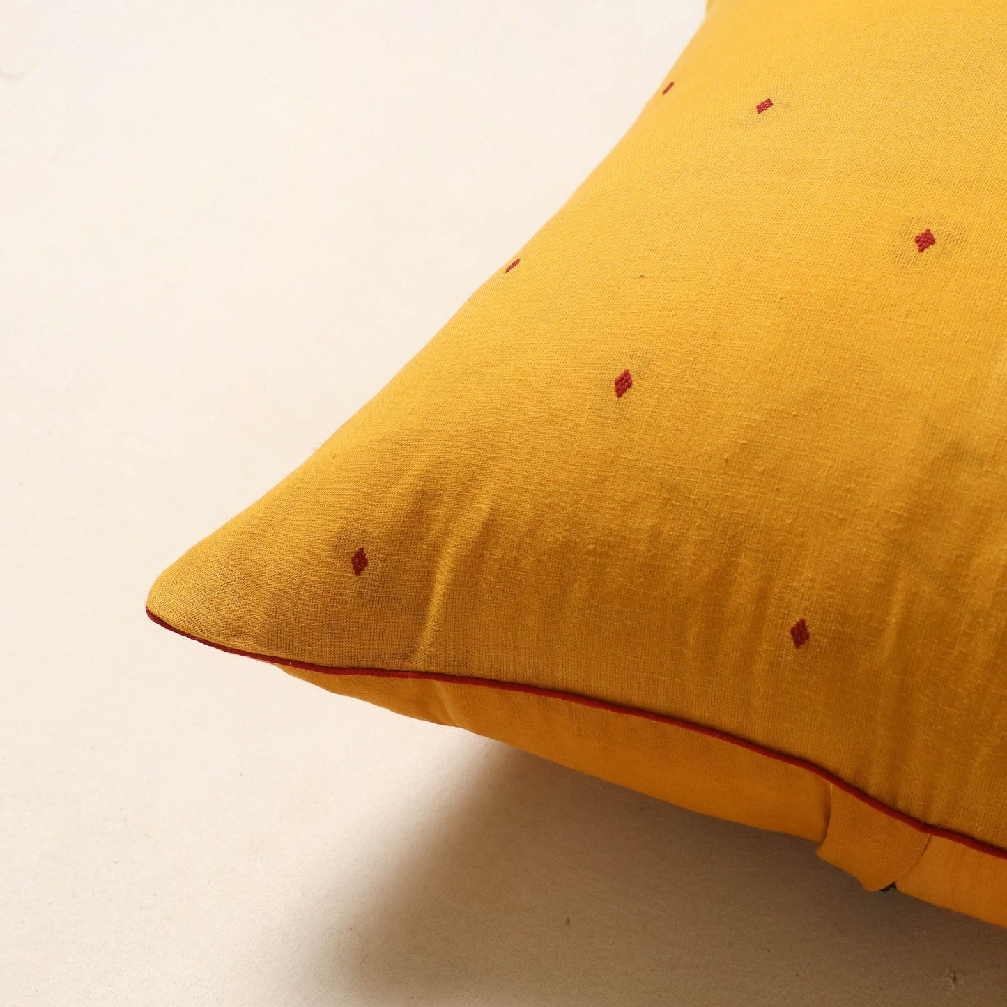 Yellow - jacquard weave cotton cushion cover 62