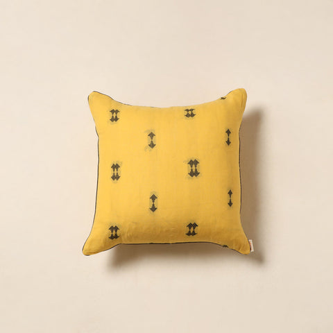 Yellow - jacquard weave cotton cushion cover 68