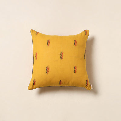 Yellow - jacquard weave cotton cushion cover 69