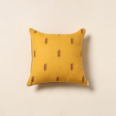 Yellow - jacquard weave cotton cushion cover 69
