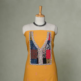 Jacquard weave cotton patchwork unstitched kurta material