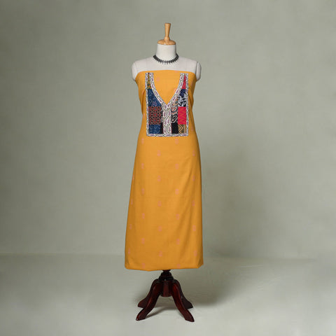 Jacquard weave cotton patchwork unstitched kurta material