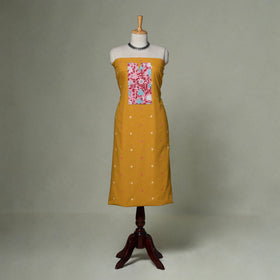 Jacquard weave cotton patchwork unstitched kurta material