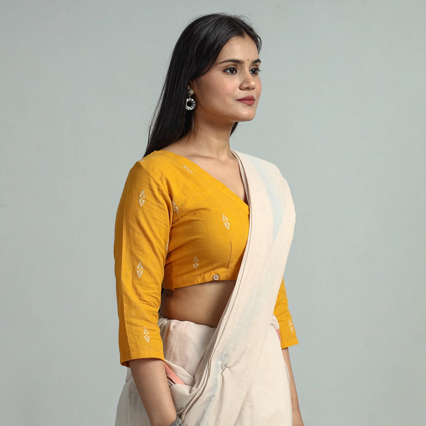 Buy Jacquard Weave Cotton Stitched Blouse 08 Online at iTokri.com