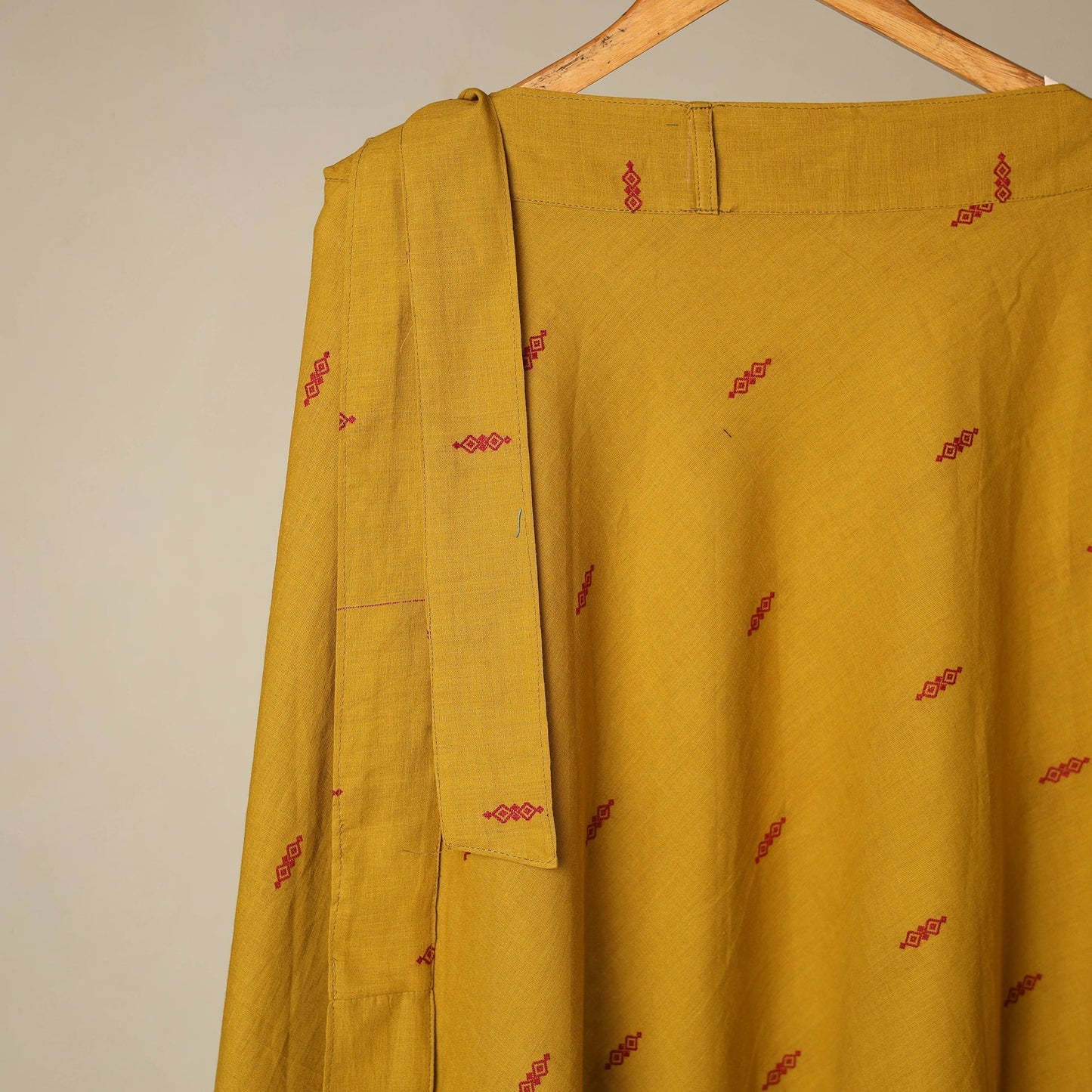 Jacquard weave cotton wrap around skirt 05 - handcrafted