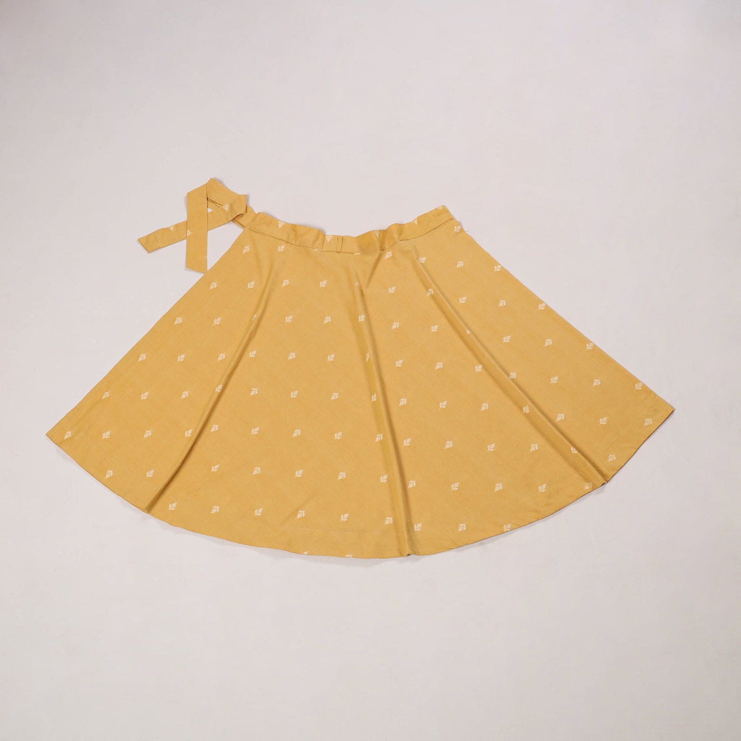 Yellow - jacquard weave cotton wrap around skirt 31