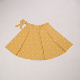 Yellow - jacquard weave cotton wrap around skirt 31