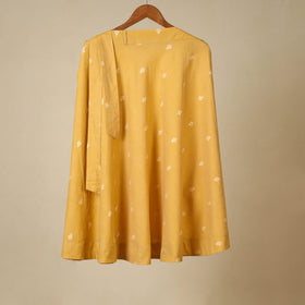 Yellow - jacquard weave cotton wrap around skirt 31