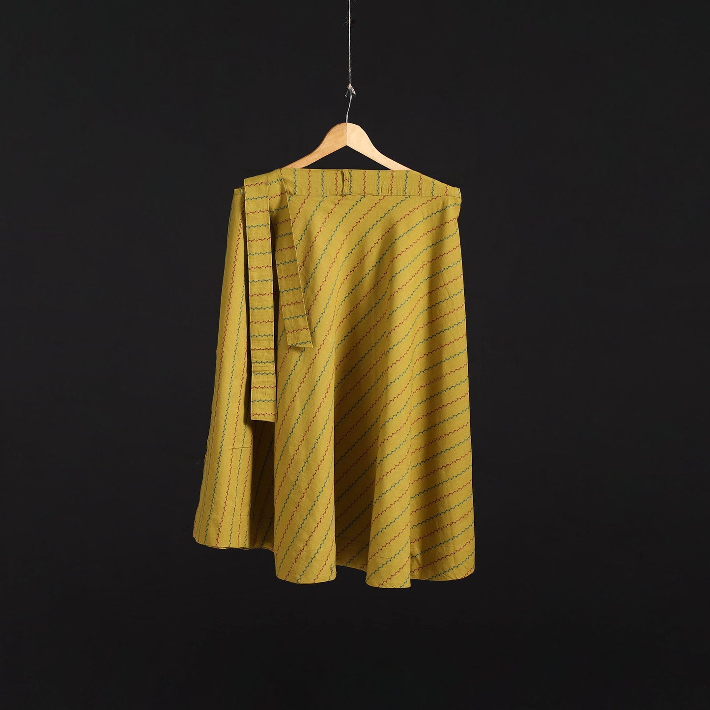 Jacquard weave cotton wrap around skirt 38 - handcrafted