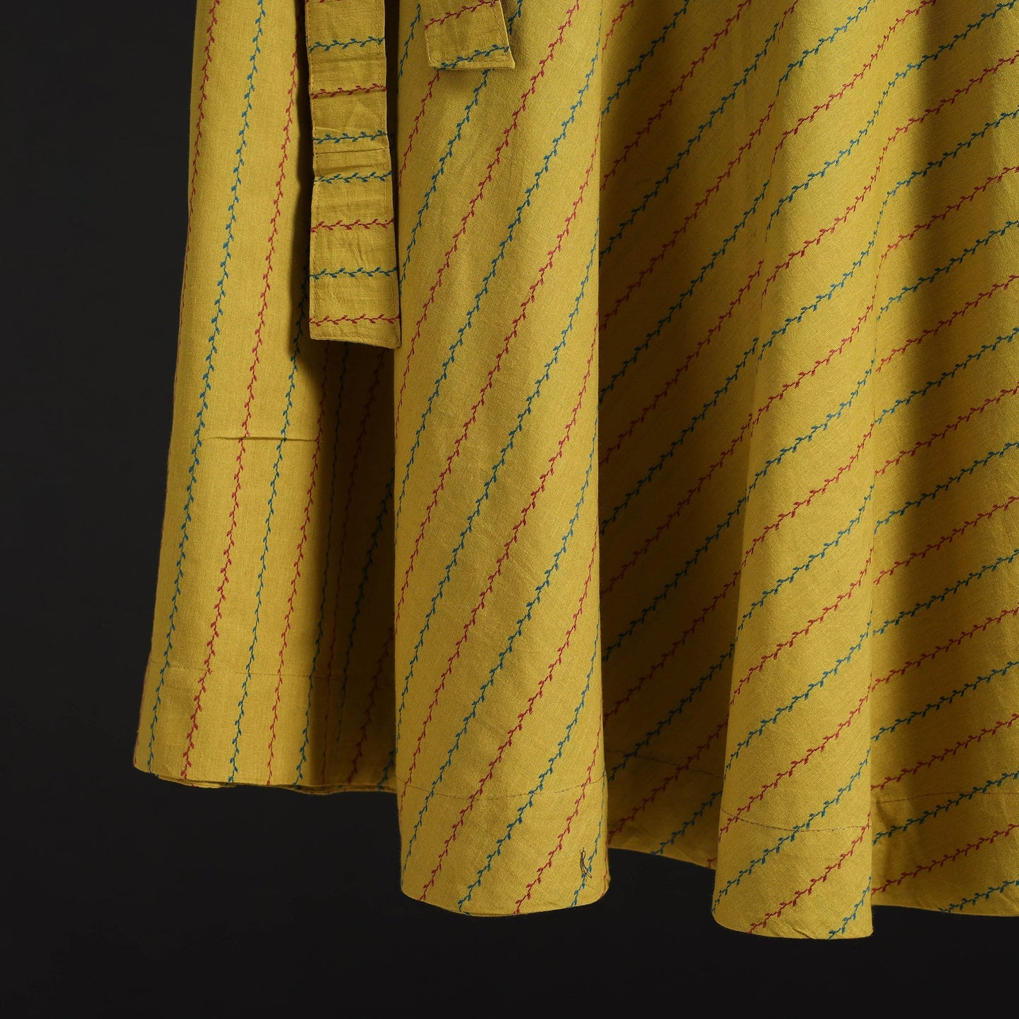 Jacquard weave cotton wrap around skirt 38 - handcrafted