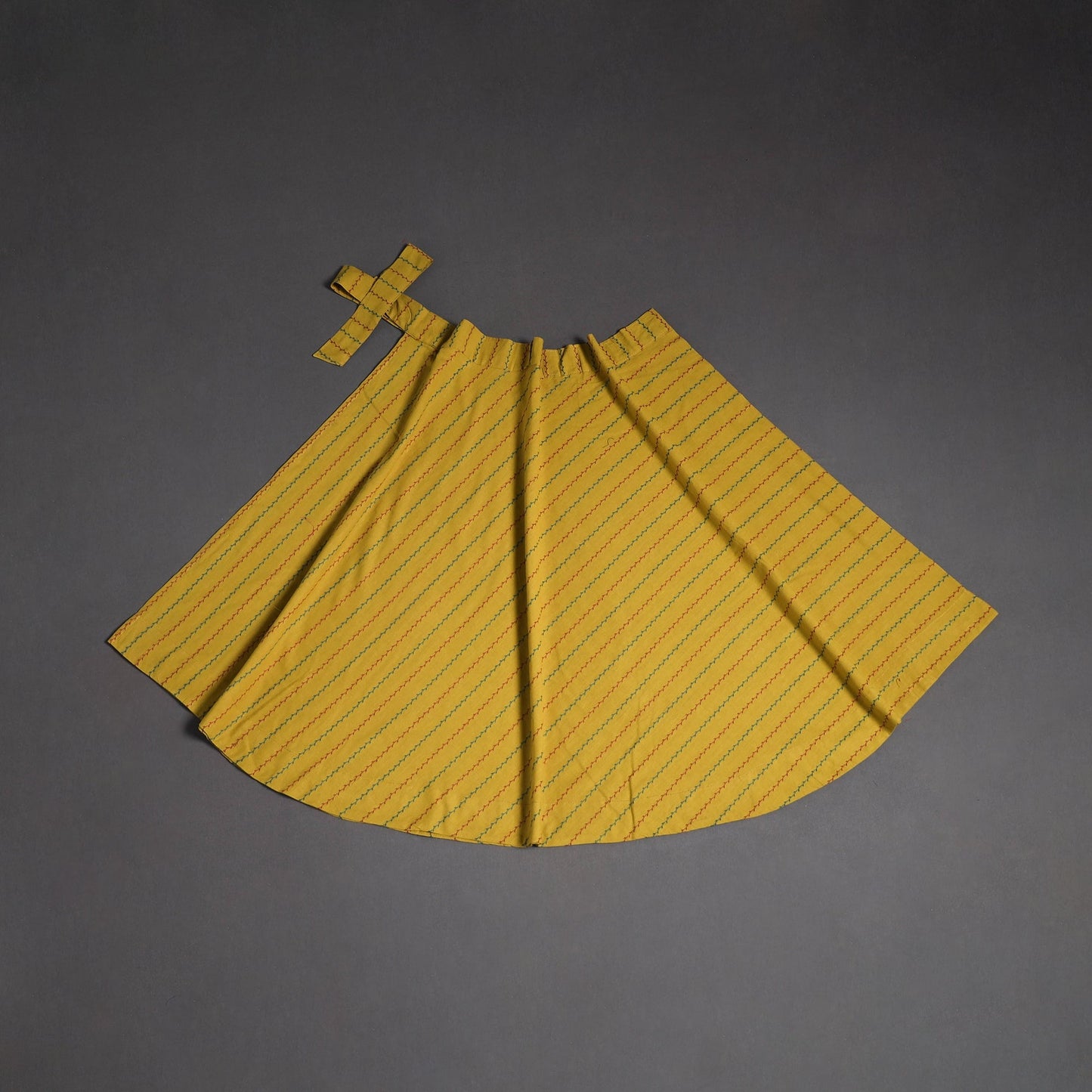 Jacquard weave cotton wrap around skirt 38 - handcrafted