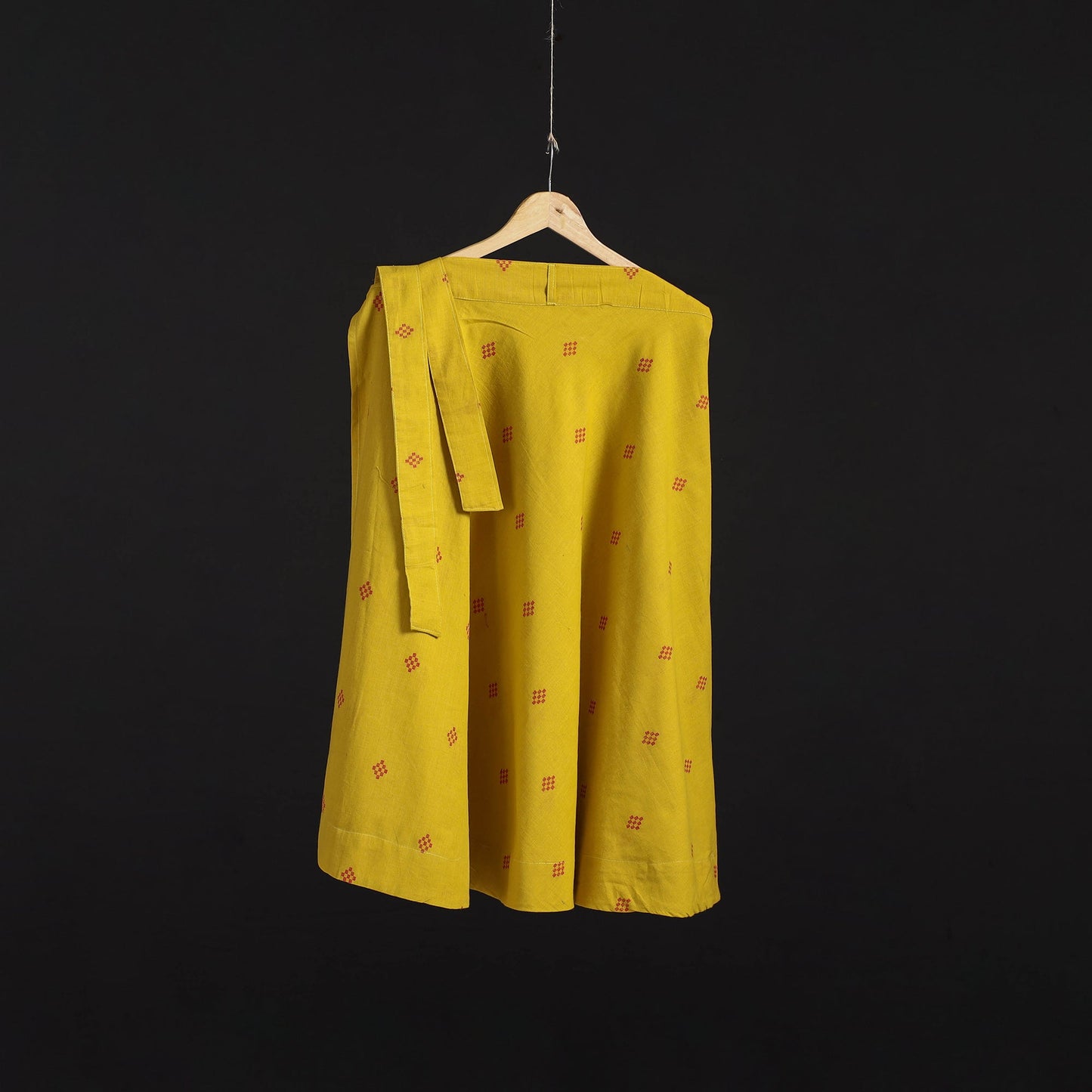 Jacquard weave cotton wrap around skirt 39 - handcrafted