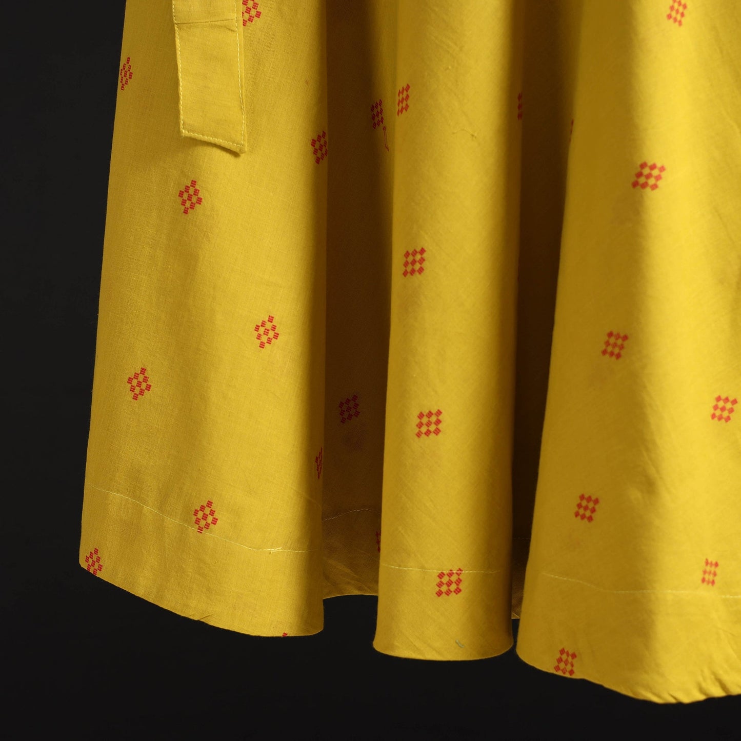 Jacquard weave cotton wrap around skirt 39 - handcrafted