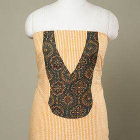 Buy Jaipur Print Yellow Patchwork Cotton Kurta Material