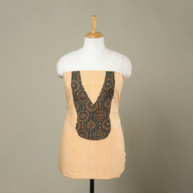 Buy Jaipur Print Yellow Patchwork Cotton Kurta Material
