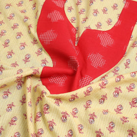 Buy Yellow Jaipur Print Patchwork Cotton Kurta Material