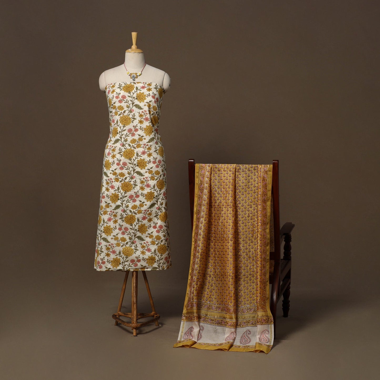 Jaipur print cotton 2pc unstitched dress material