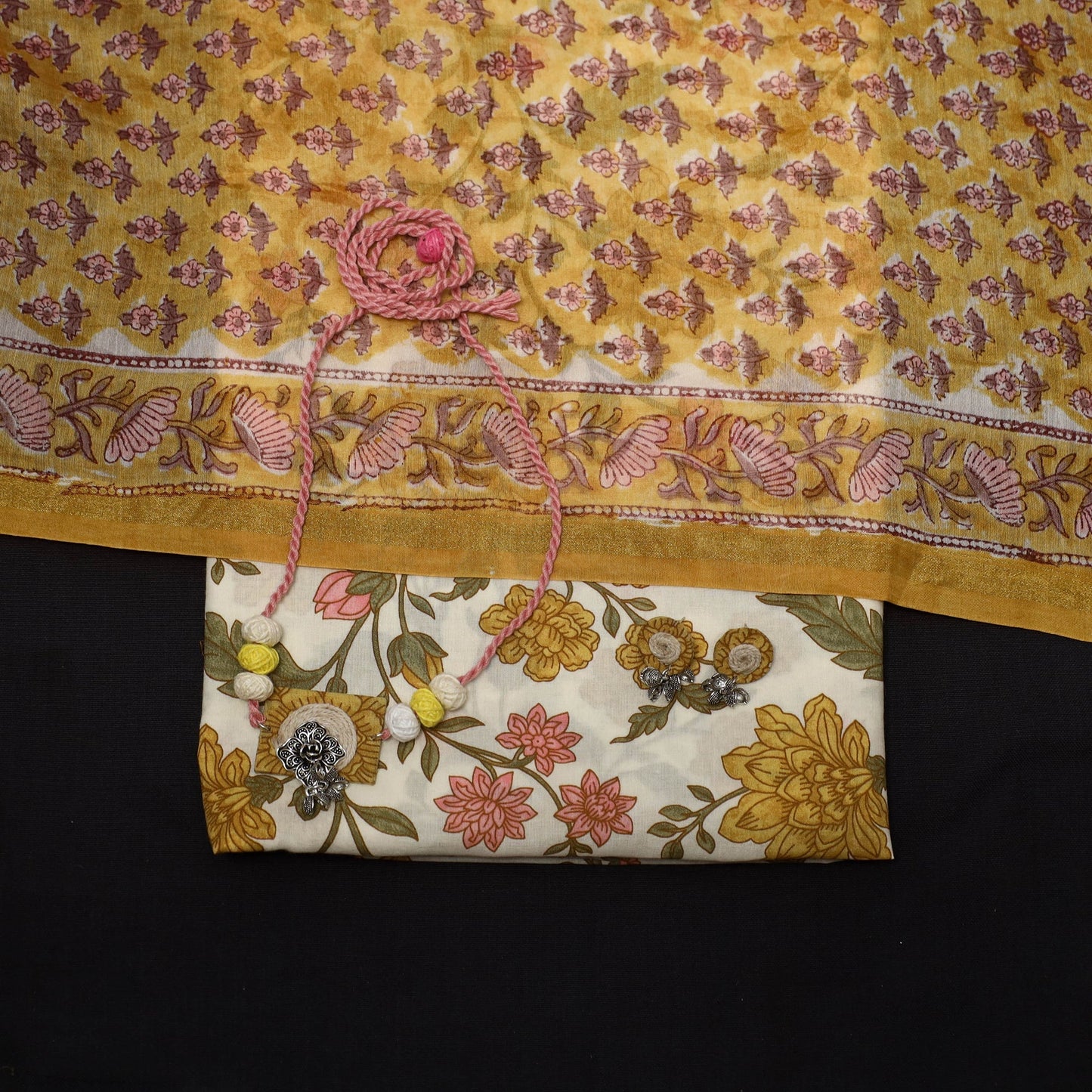 Jaipur print cotton 2pc unstitched dress material
