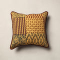 Yellow Jaipur Block Printed Canvas Cotton Cushion Cover
