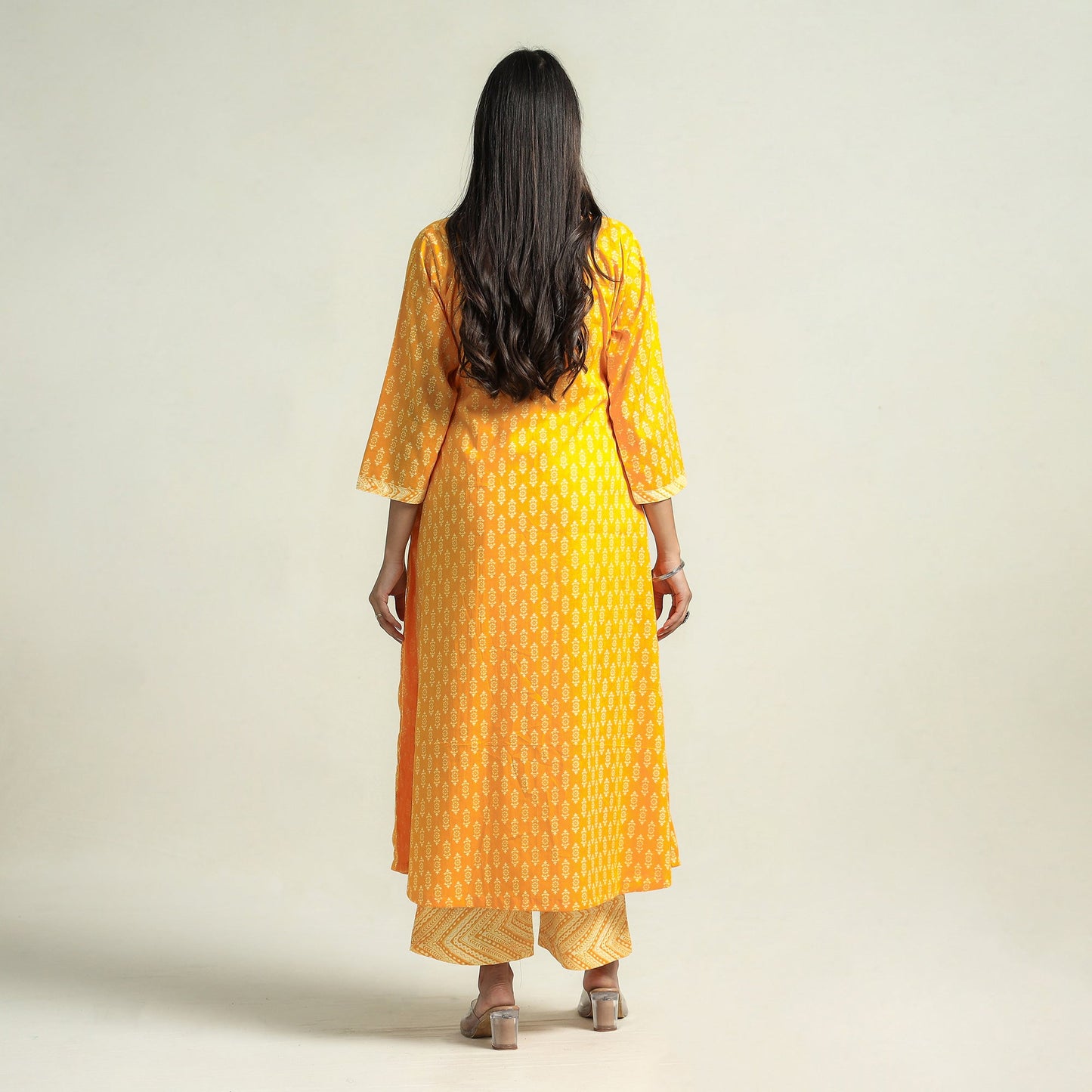 Jaipur Printed Kurta with Palazzo & Dupatta Set
