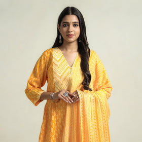 Jaipur Printed Kurta with Palazzo & Dupatta Set
