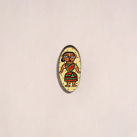 Warli handpainted wooden fridge magnet 21 - handcrafted