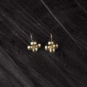 Jin leaf - dokra brass handcrafted hook earrings 03