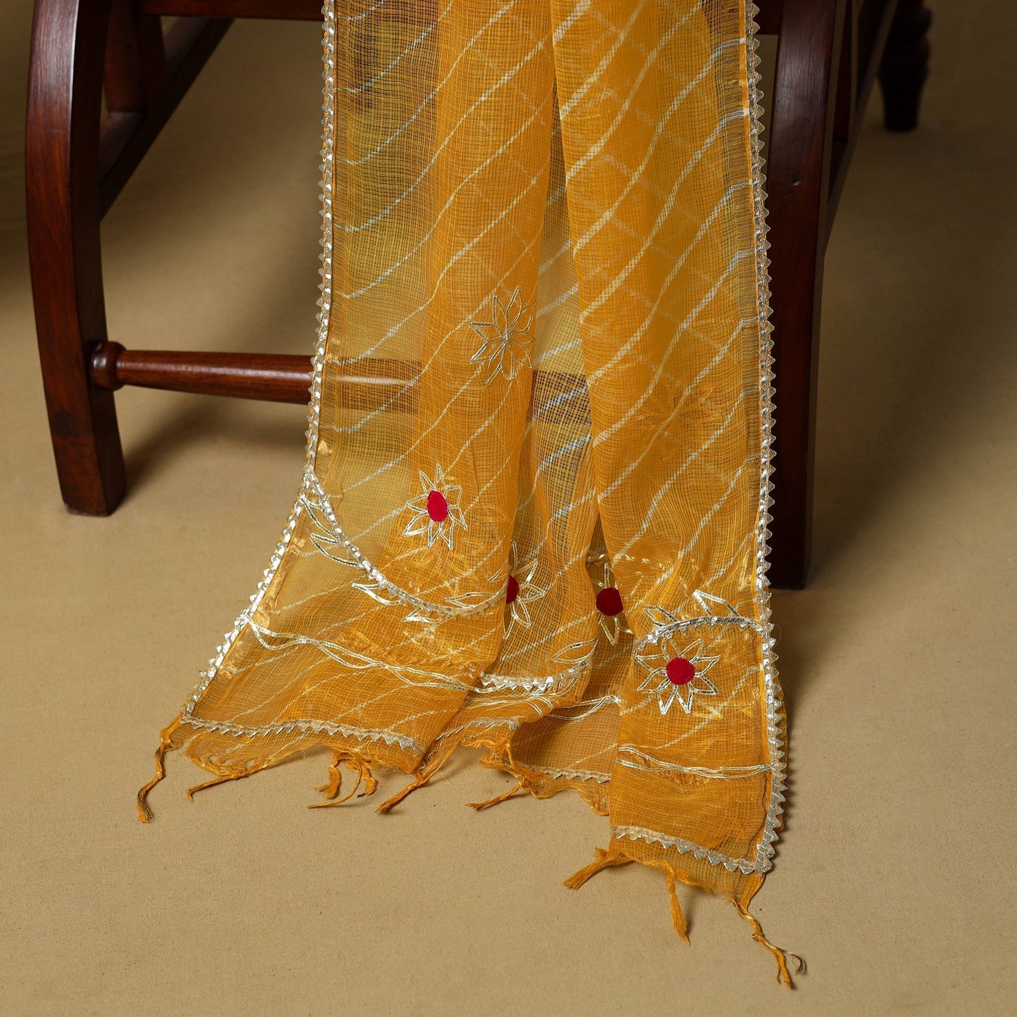 Kacchi gota patti work natural dyed pure cotton 3pc