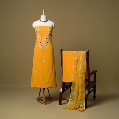 Kacchi gota patti work natural dyed pure cotton 3pc