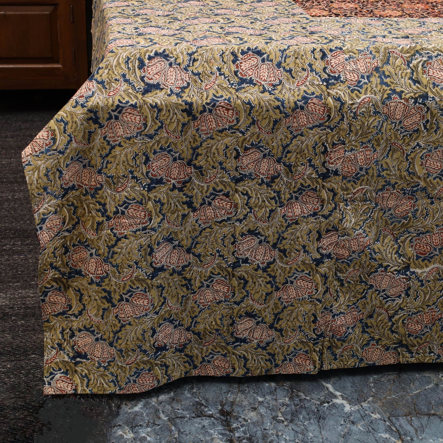 Kalamkari patchwork cotton bedsheet set 20 - handcrafted