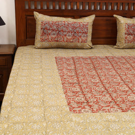 Kalamkari patchwork cotton bedsheet set 21 - handcrafted
