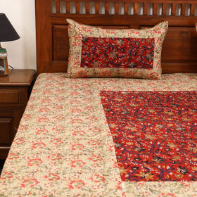 Kalamkari patchwork cotton bedsheet set 47 - handcrafted
