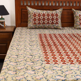 Kalamkari patchwork cotton bedsheet set 34 - handcrafted