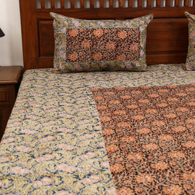 Kalamkari patchwork cotton bedsheet set 20 - handcrafted