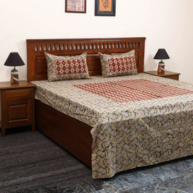 Kalamkari patchwork cotton bedsheet set 34 - handcrafted