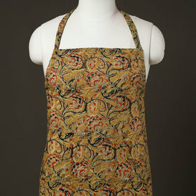 Yellow - kalamkari cotton apron with pocket 52 - handcrafted