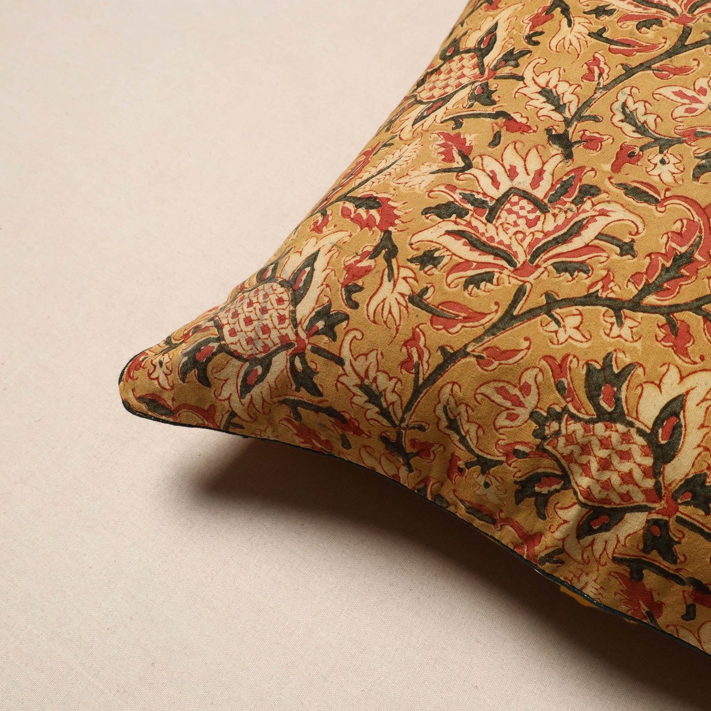 Kalamkari cotton cushion cover 37 - handcrafted